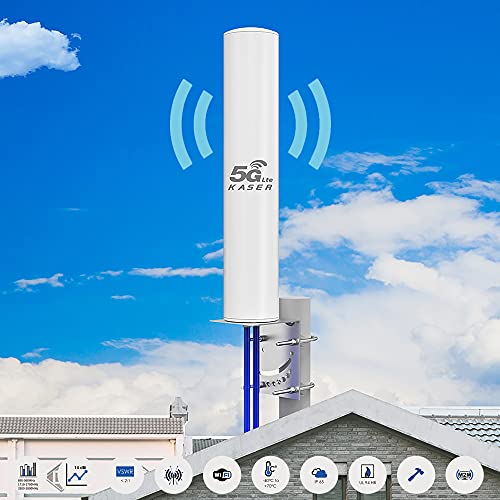 KASER 5G 4G LTE External Antenna Mimo Omnidirectional 698-2700/3300-3800 MHz Gain up to 12 dBi 10M cables